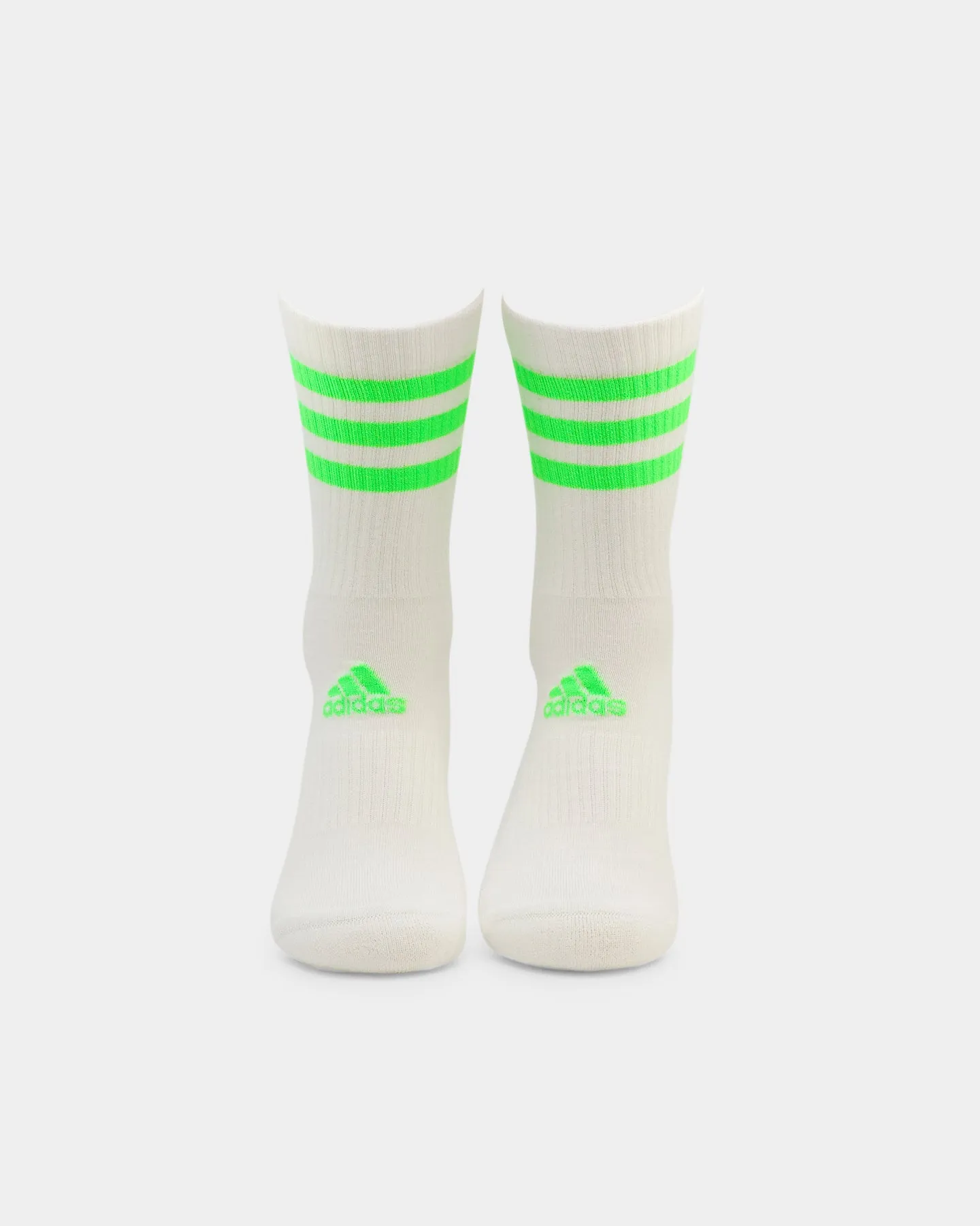 Adidas 3 Stripes Cushioned Crew Socks 3 Pack White/Black/Bold Blue/Screaming Green