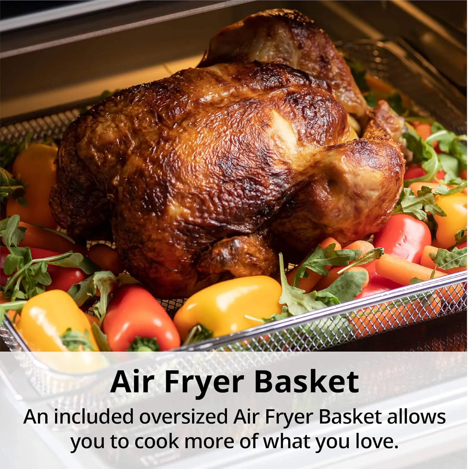 Aria Retro 17Qt Air Fryer Oven: 4-in-1 Functionality, Bake, Fry, Roast & Grill Complete with Air Fryer Basket & Mesh Trays, Compact