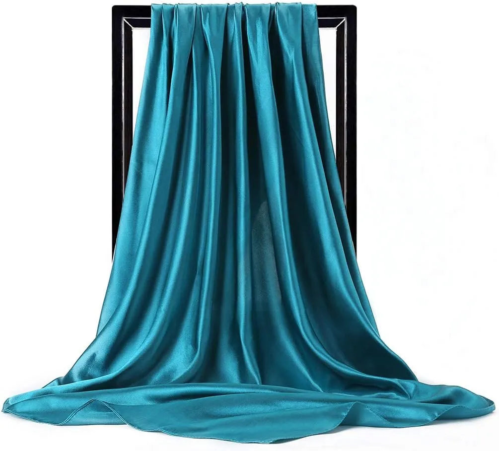 ASUITOFK 35" Womens Large Satin Square Scarf Silk Feeling Hair Wrapping Gift Headscarf Scarves
