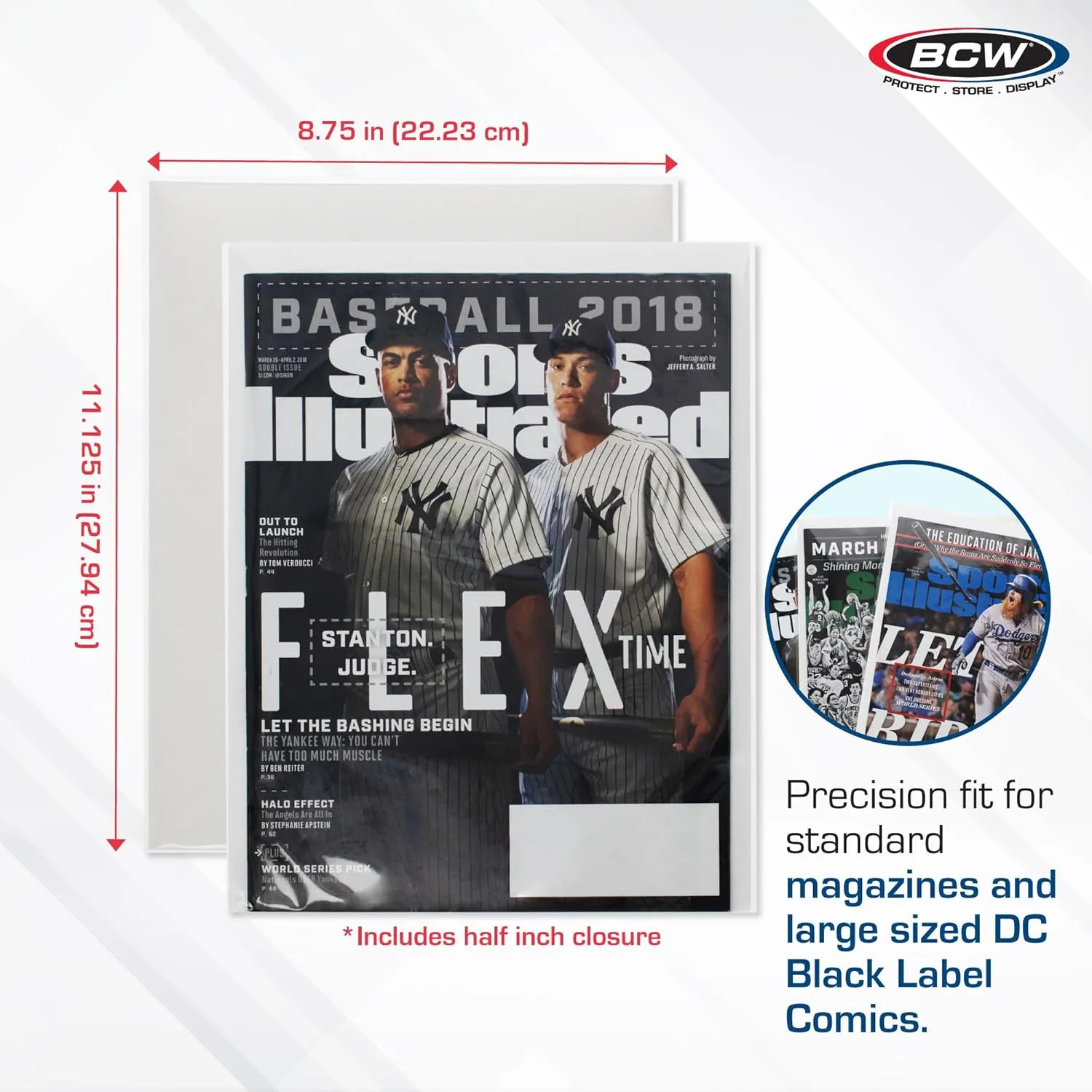 BCW Magazine Premade Non-Resealable Bags and Boards | Standard Size 8 " x 11" | Pre-Loaded Boards in Magazine Sleeve Protectors | Ideal for Packaging and Protecting Magazines (25, Non-Resealable)