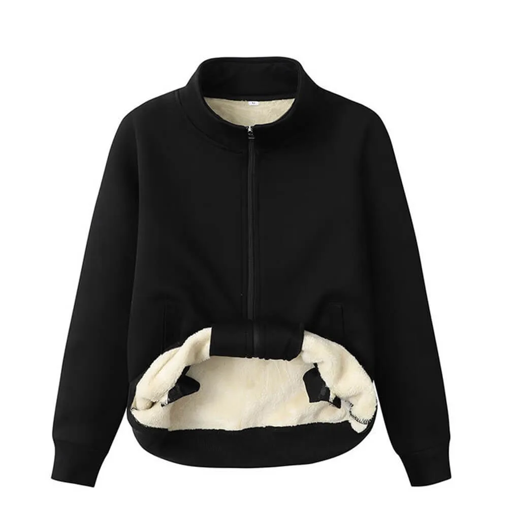 Be Kind American Flag Fleece Stand Collar Zip Cardigan