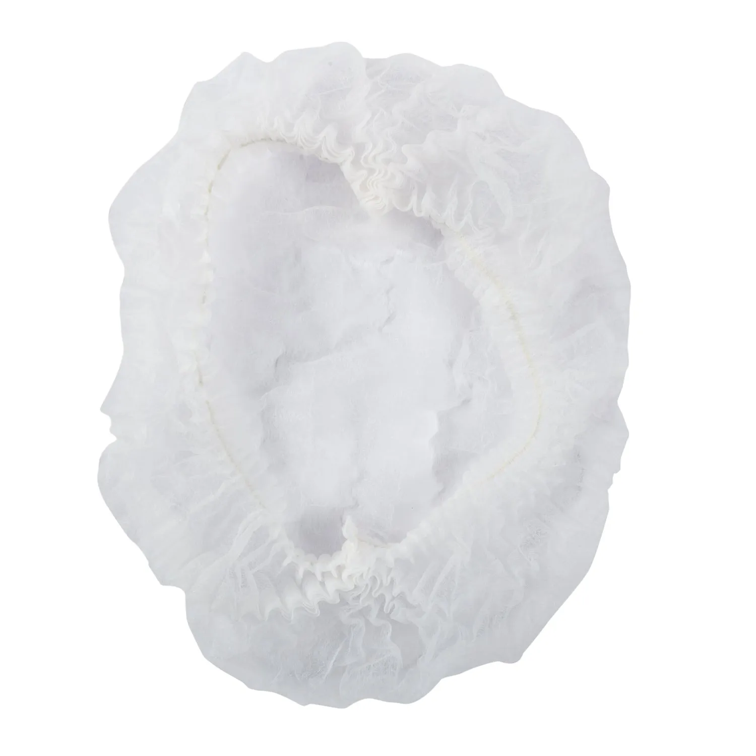 Bouffant Cap 24" White Pleated, Case 100x10
