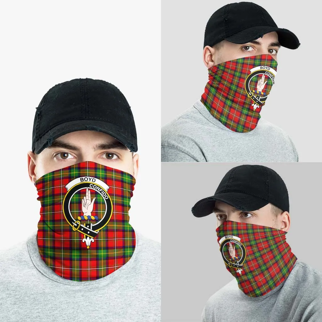 Boyd Tartan Neck Gaiters, Tartan Bandanas, Tartan Head Band with Family Crest