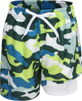 Boys Swim Trunks with Compression Liner Swim Shorts for Kids Boys Quick Dry Beach Shorts Swimwear 3-16 Years