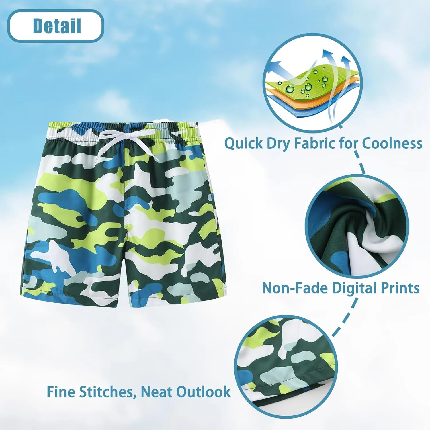 Boys Swim Trunks with Compression Liner Swim Shorts for Kids Boys Quick Dry Beach Shorts Swimwear 3-16 Years