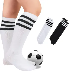 Century Star Kids Toddler Youth Cotton Soccer Socks Knee High Soft Tube Socks Long Sport Stockings for Boys Girls