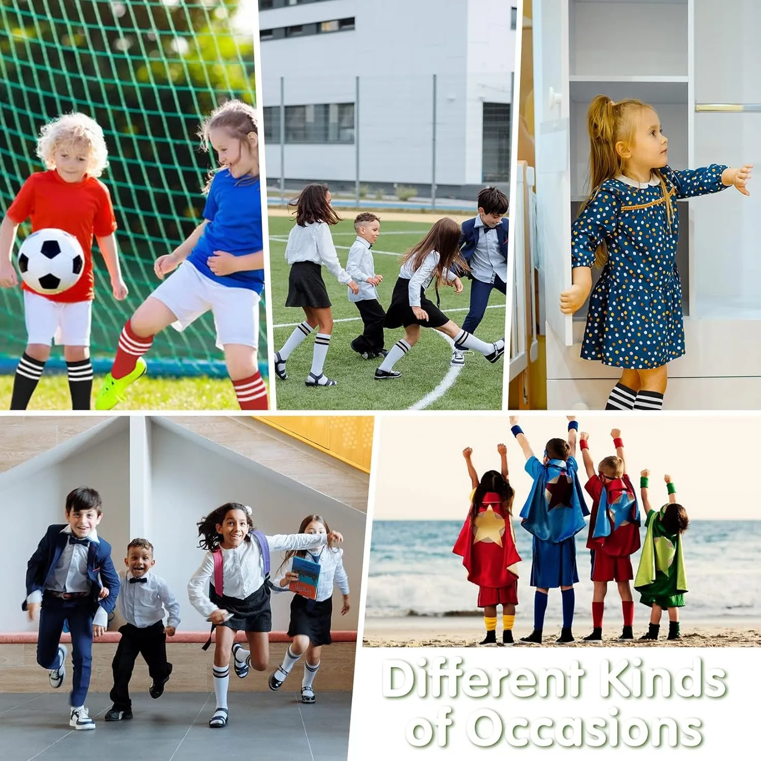 Century Star Kids Toddler Youth Cotton Soccer Socks Knee High Soft Tube Socks Long Sport Stockings for Boys Girls