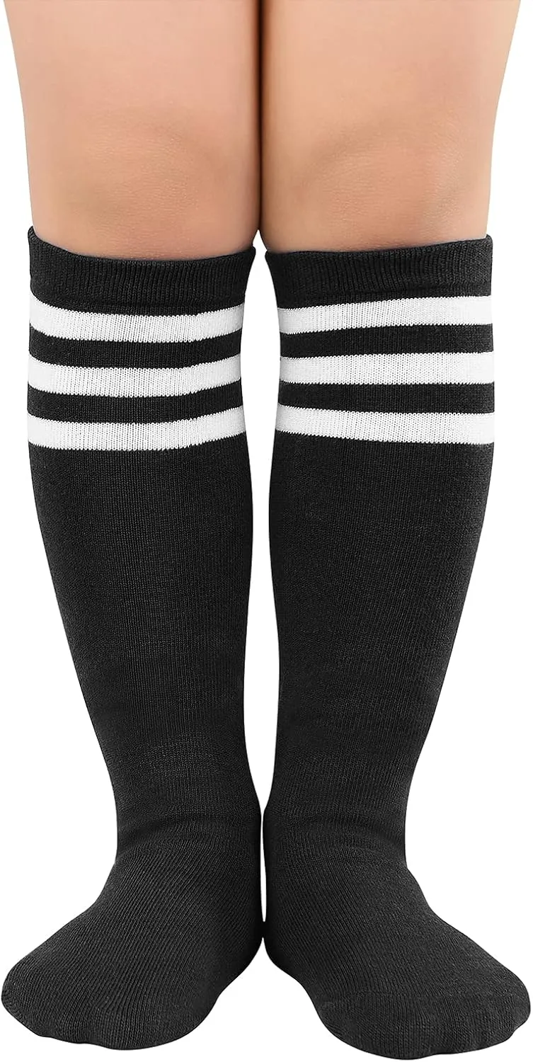Century Star Kids Toddler Youth Cotton Soccer Socks Knee High Soft Tube Socks Long Sport Stockings for Boys Girls