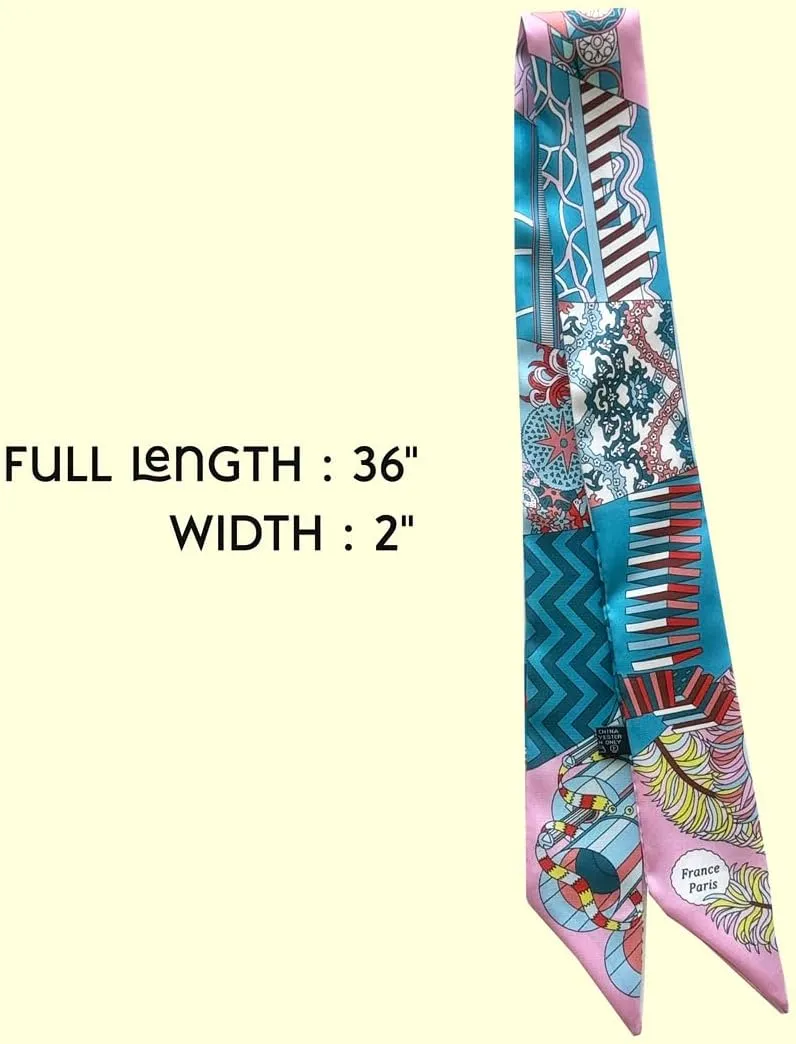 Fashion Handbag Handle Ribbon Scarves Neck Scarves Skinny Ribbon Twill Bandana Scarf Bag scarf for women Olivia NY