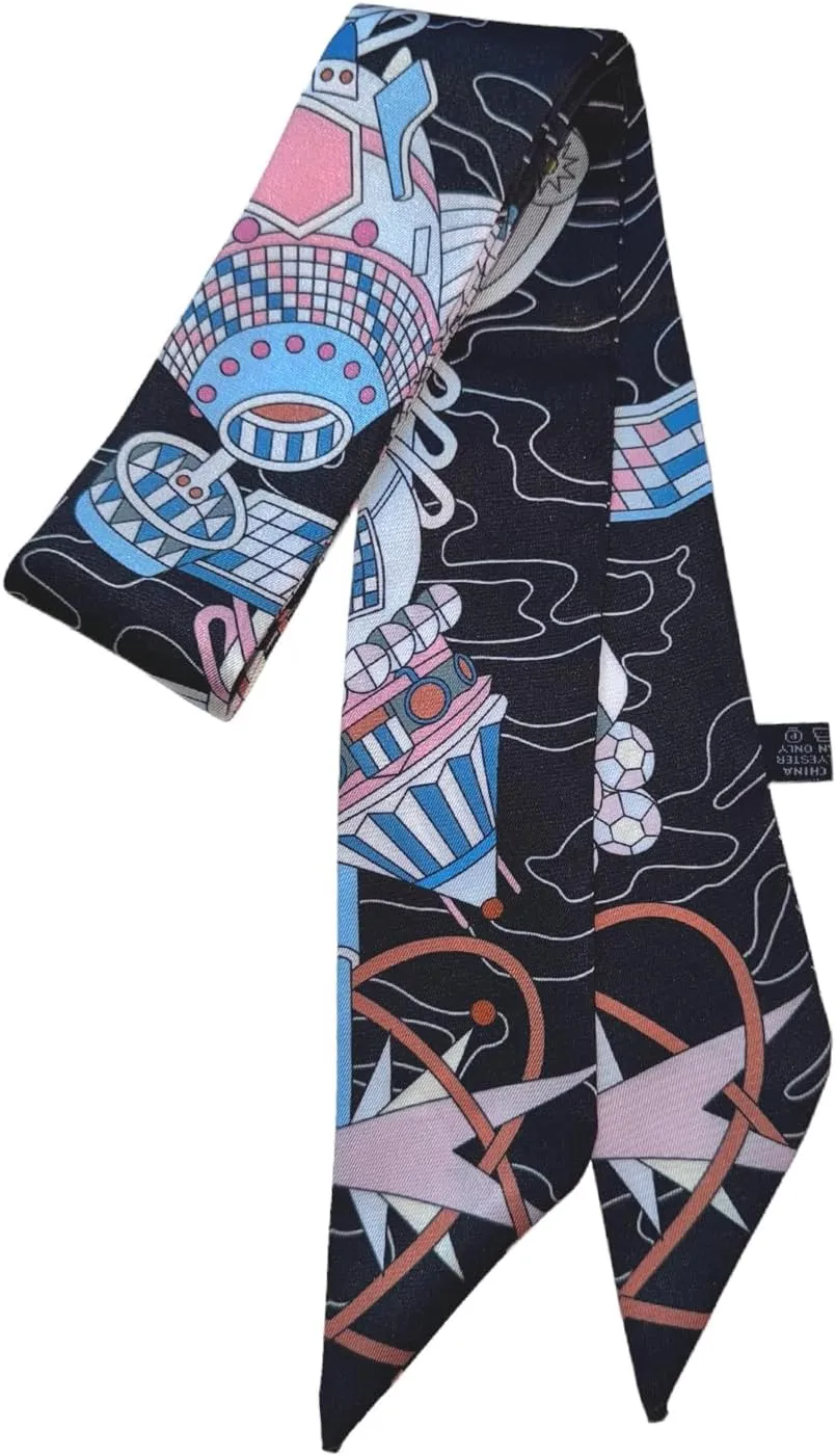 Fashion Handbag Handle Ribbon Scarves Neck Scarves Skinny Ribbon Twill Bandana Scarf Bag scarf for women Olivia NY