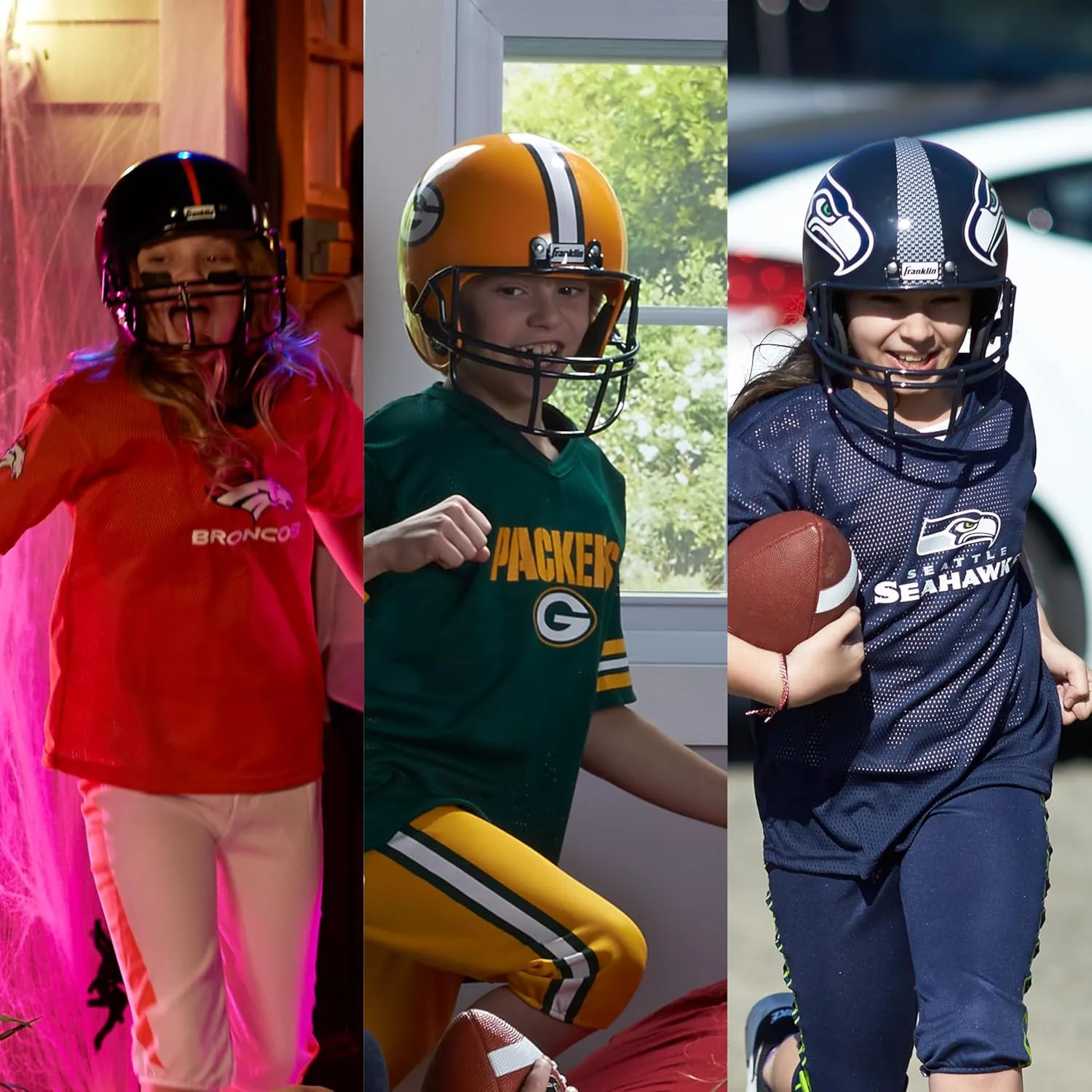 Franklin Sports NFL Kids Helmet   Jersey Sets - Youth NFL Team Uniform Sets - Costume Set - Helmet, Jersey   Chinstrap-Medium
