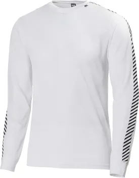 Helly Hansen Men's Lifa Stripe Crew Lightweight Breathable Moisture Wicking Thermal Baselayer, 998 Black - Medium
