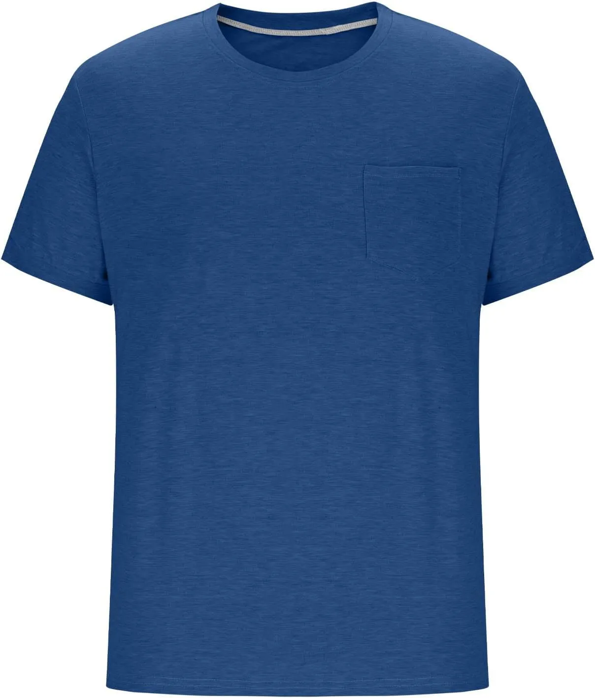 Men Short Sleeve T Shirts with Chest Pocket, Solid Color Crewneck Tee Soft Comfy Summer Tops Workout Athletic Tshirt