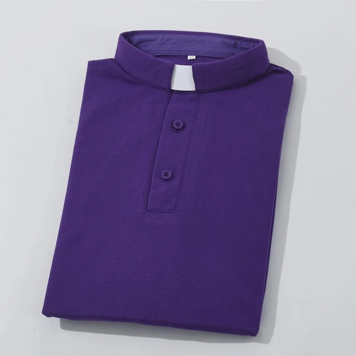 Men's Clergy Tab Collar Polo Shirt Long Sleeve Pastor Minister Preacher Shirt Priest Tops