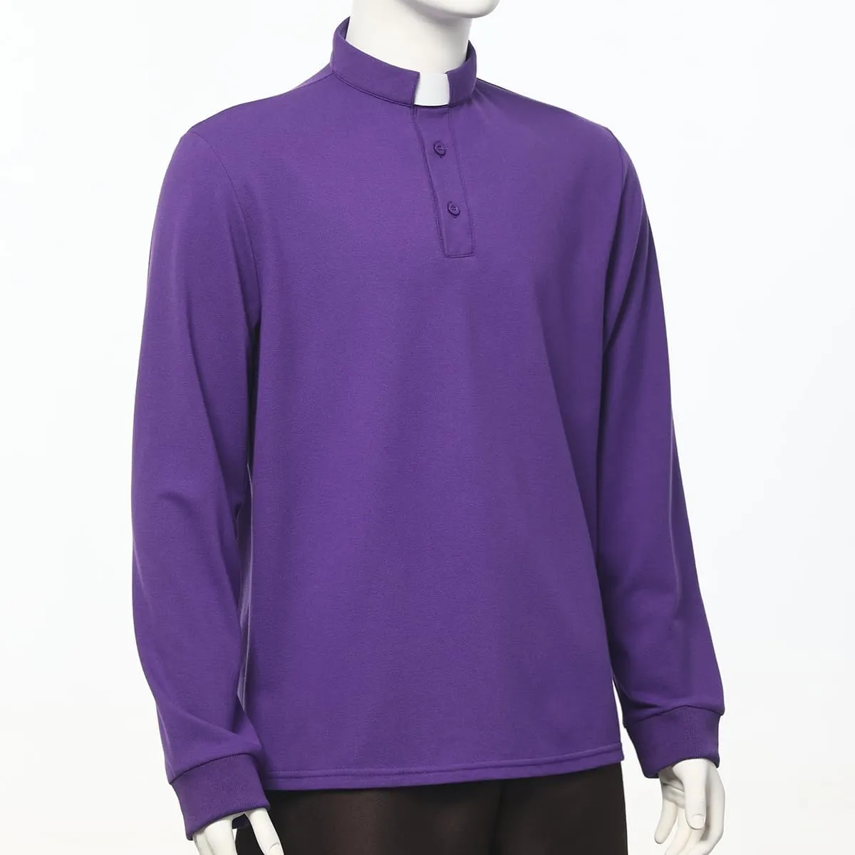 Men's Clergy Tab Collar Polo Shirt Long Sleeve Pastor Minister Preacher Shirt Priest Tops