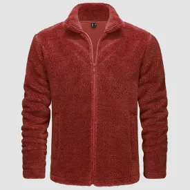 Men's Fluffy Sherpa Fleece Jacket Full Zip Casual Winter Outwear