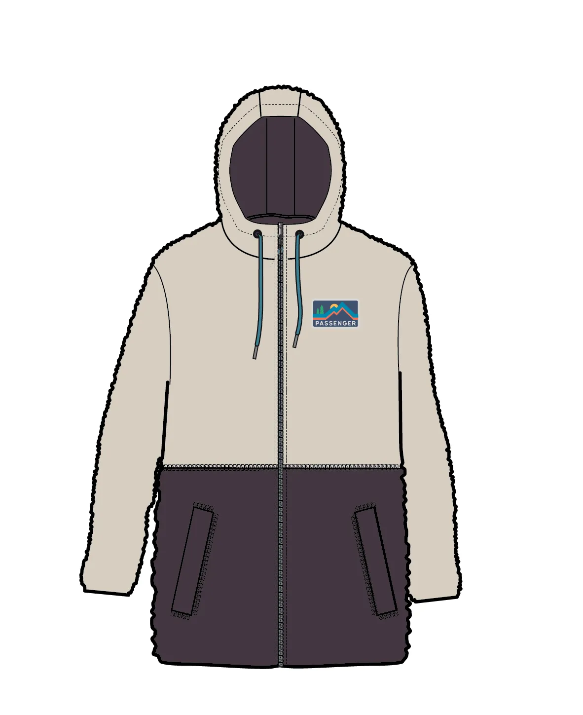Nestling Recycled Polar-Lined Sherpa Fleece - Deep Plum
