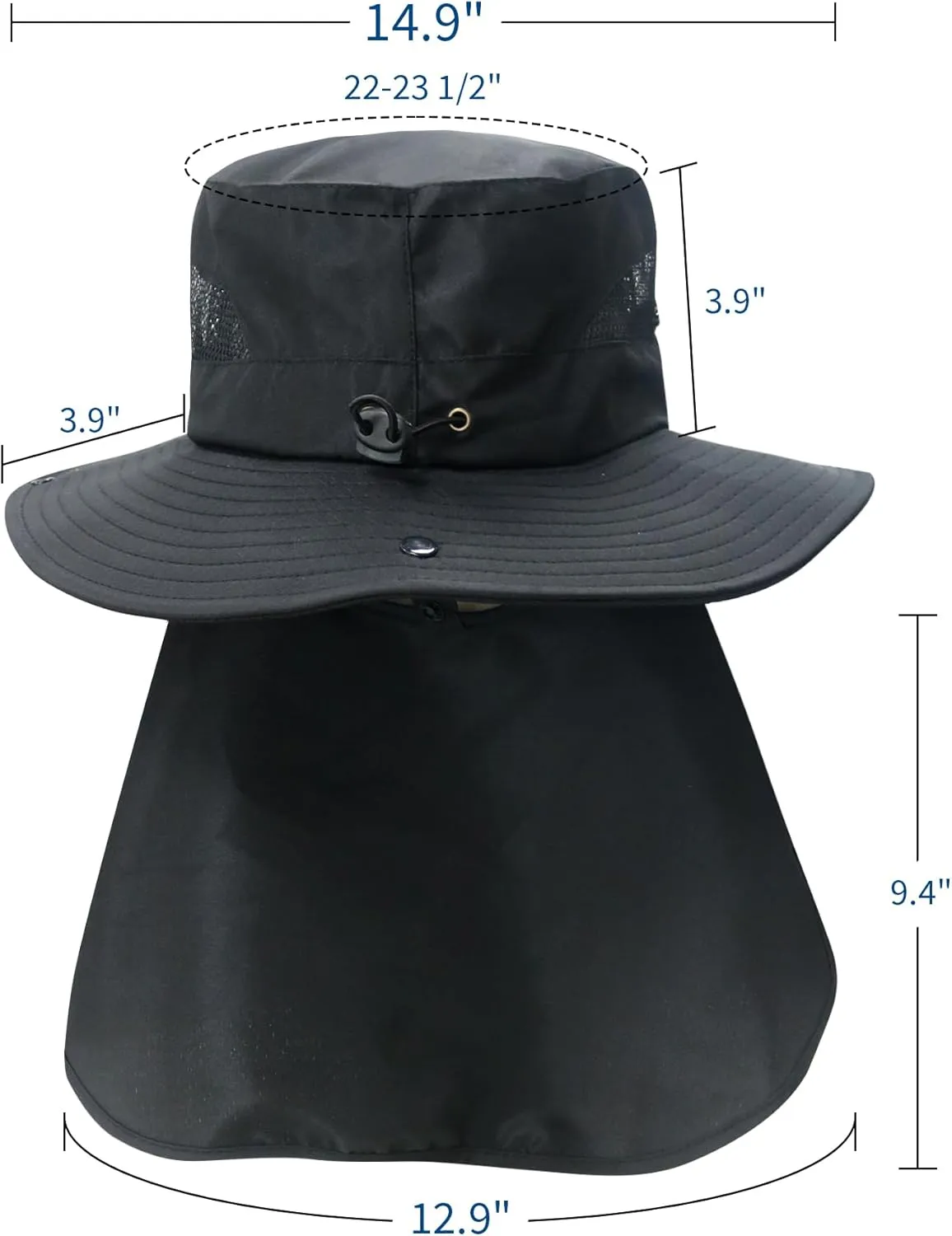 NPJY Sun Fishing Hats for Men Women UV Sun Protection Bucket Hat with Foldable Neck Flap