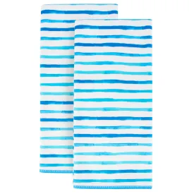 Painterly Stripe Print Microfiber Dish Towel 2 Pack