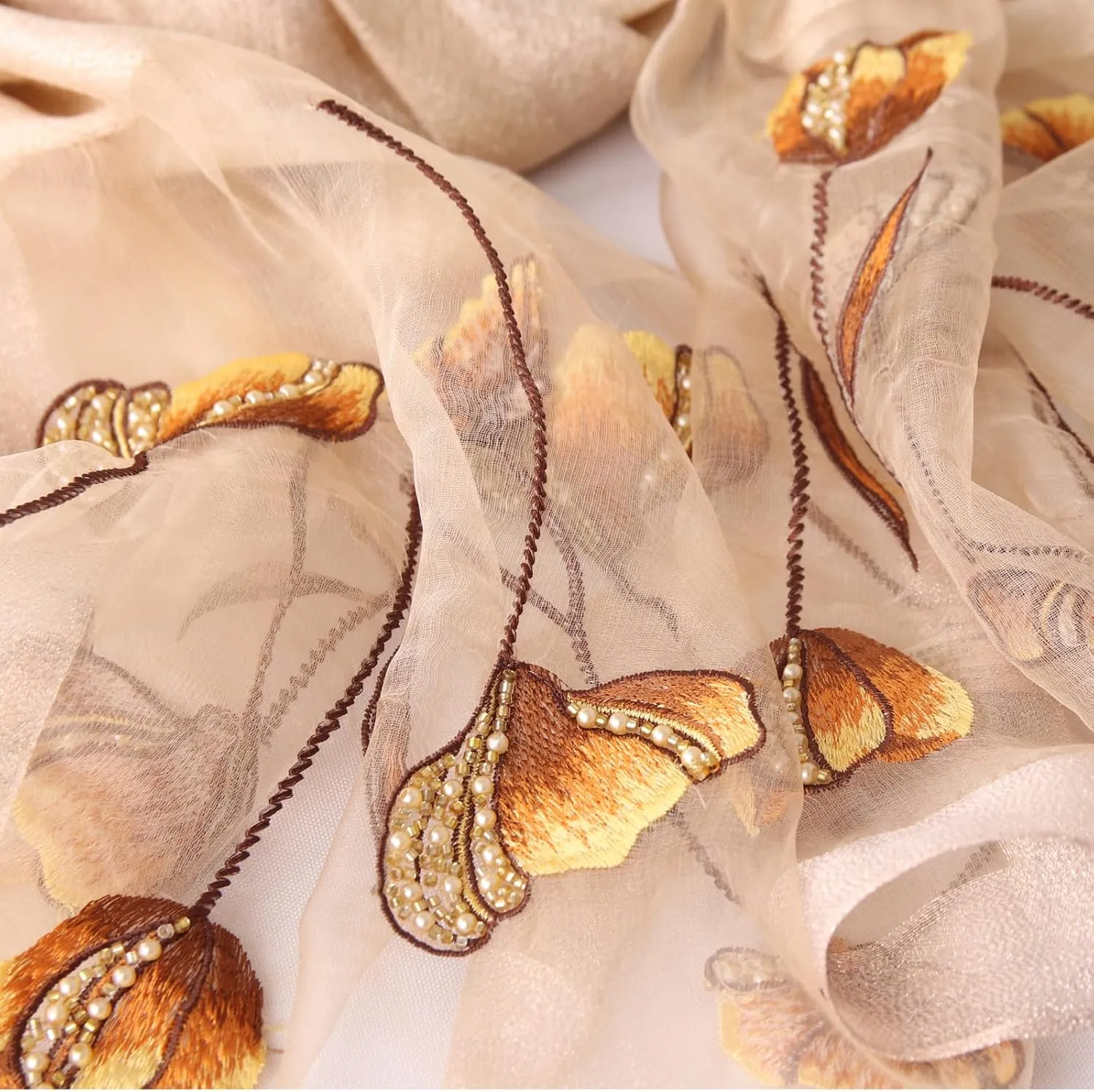 Purple Silk Scarf and Shawl - Elegant Embroidered Silk Scarf