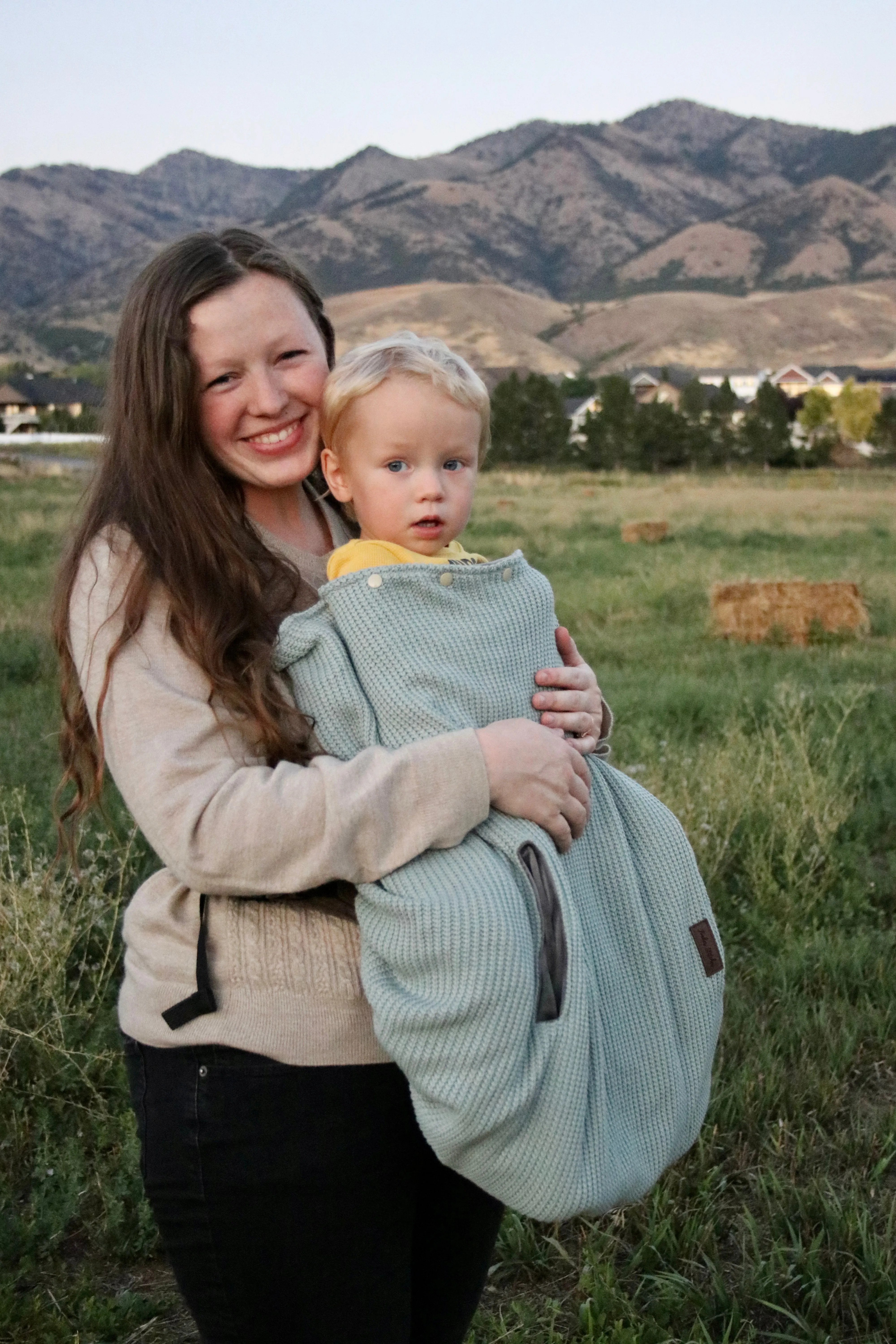 Sage Cable Knit - Sweater Knit Carrier Cover