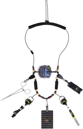 SF Fly Fishing Lanyard Neck unload/Loaded Necklace Adjustable Tool Holder with Foam Neck Strapfor Include Tippet, Plier, Zinger Retractor, Nippers, Hook Sharpener, Fly Patch, Floatant Bottle Holder