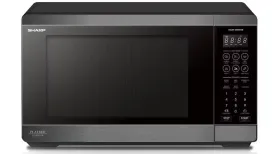 Sharp SM267FHBS 26L 900W Flatbed Microwave Oven with Smart Inverter Black Steel