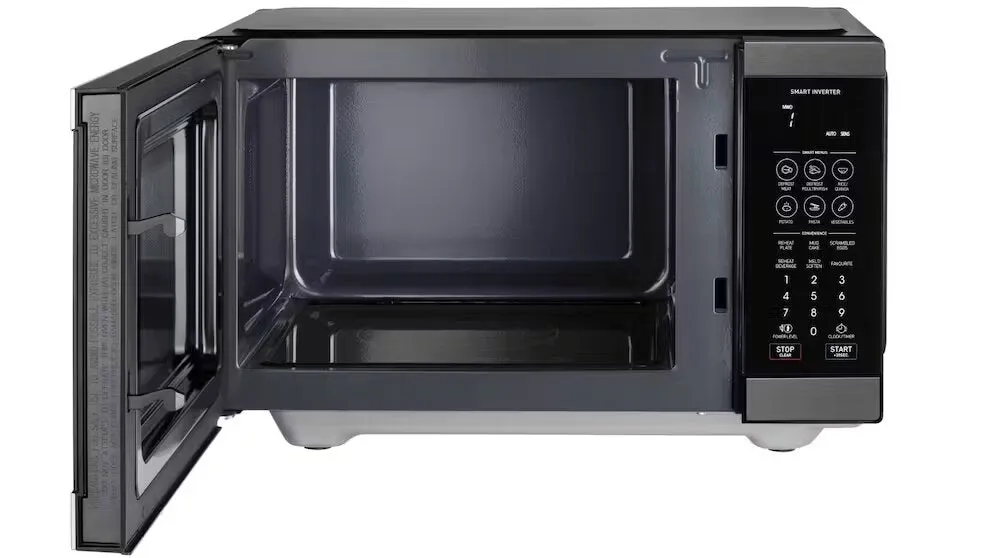 Sharp SM267FHBS 26L 900W Flatbed Microwave Oven with Smart Inverter Black Steel