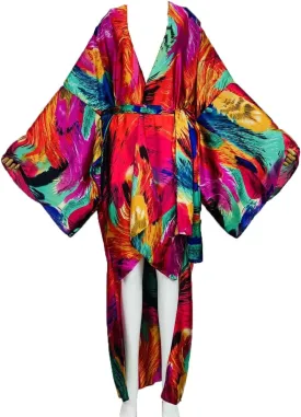 Summer Silk feeling beach cover up Women Cardigan Boho African Holiday party long Sleeve Robe kimono Kaftan