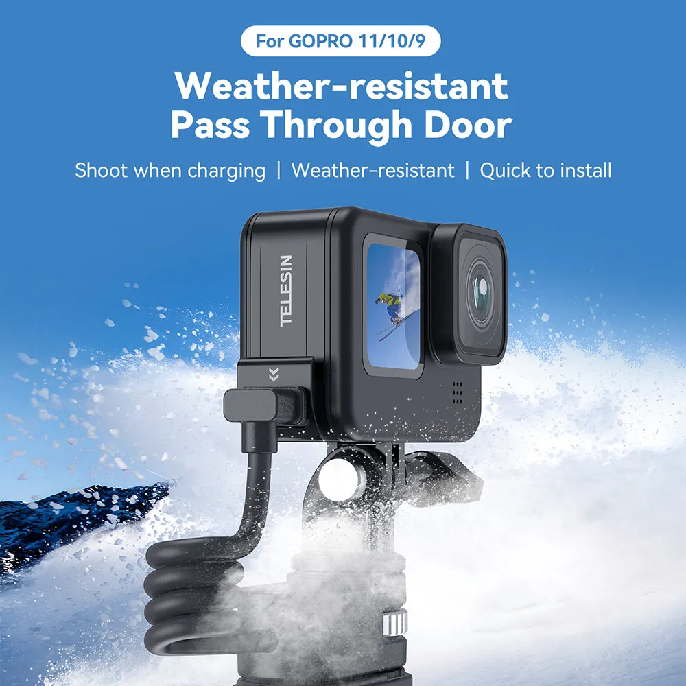 TELESIN Plastic Rechargeable Side Cover Rainproof Snowproof for GoPro 12/11/10/9