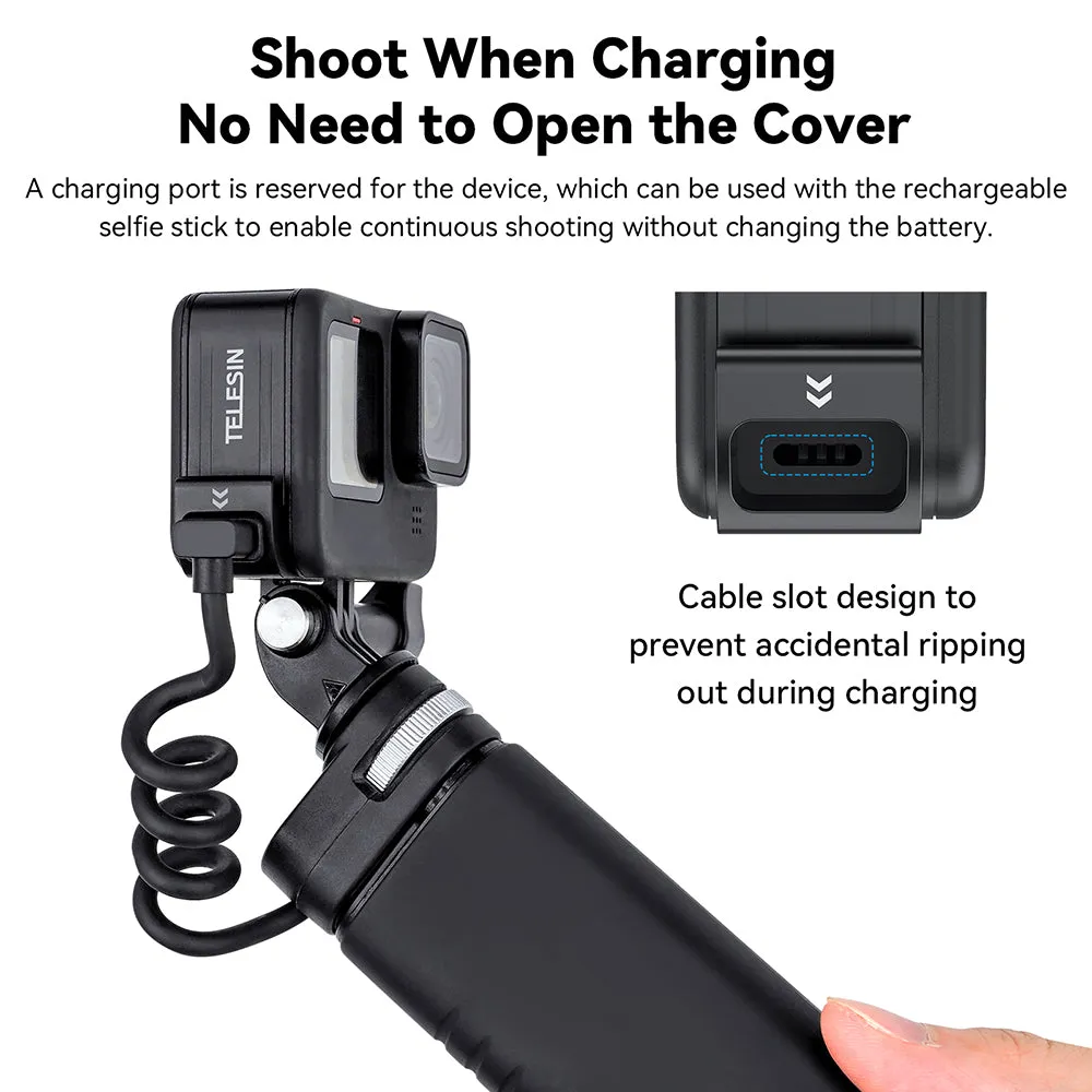 TELESIN Plastic Rechargeable Side Cover Rainproof Snowproof for GoPro 12/11/10/9
