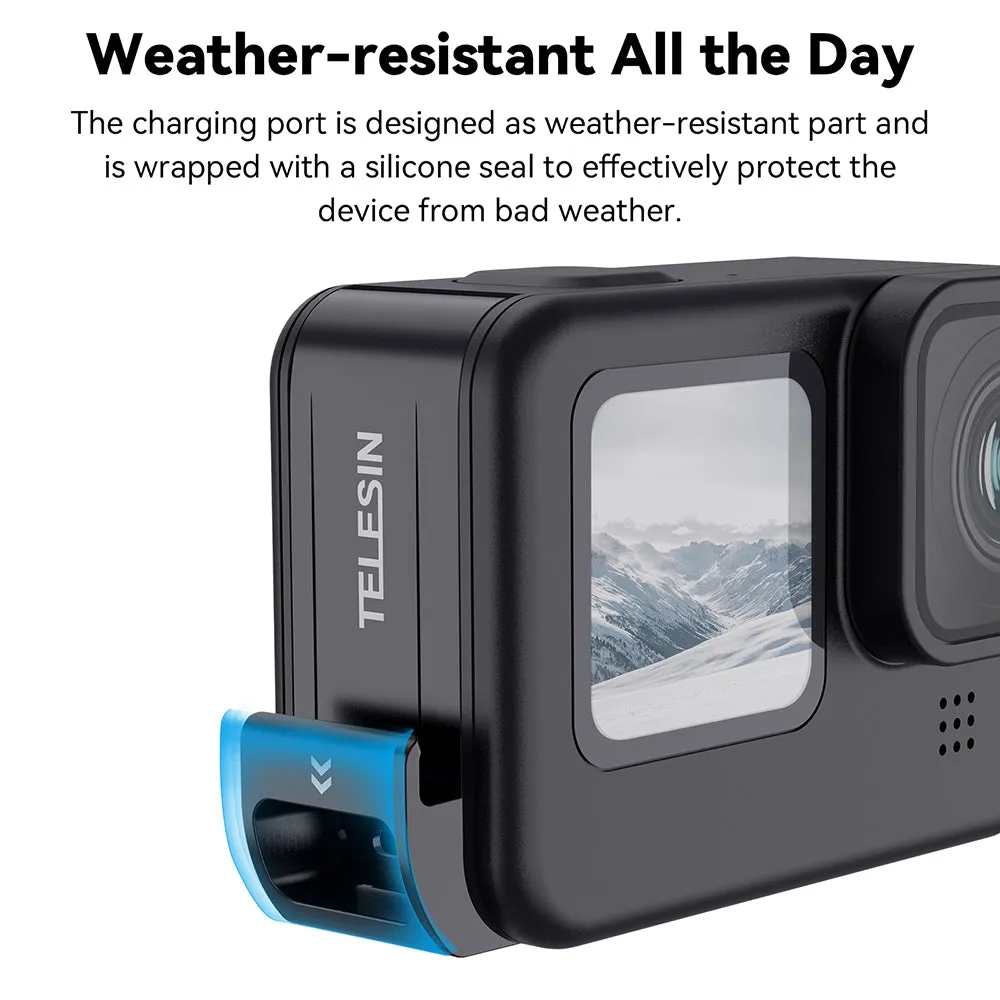 TELESIN Plastic Rechargeable Side Cover Rainproof Snowproof for GoPro 12/11/10/9