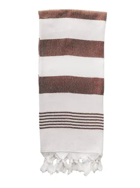 Turkish Cotton   Bamboo Hand Towel - Neutral Stripes