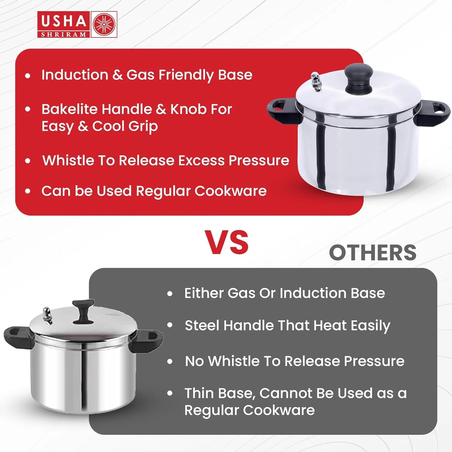 USHA SHRIRAM Idli Maker Stainless Steel | Induction & Gas Friendly | Idli Cooker with Stand | 3 Round Plates (12 idlis and 12 Button Idlis)   4 Tri Plate (20 idlis)