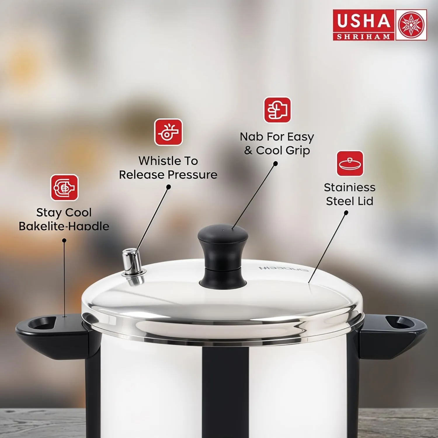 USHA SHRIRAM Idli Maker Stainless Steel | Induction & Gas Friendly | Idli Cooker with Stand | 3 Round Plates (12 idlis and 12 Button Idlis)   4 Tri Plate (20 idlis)