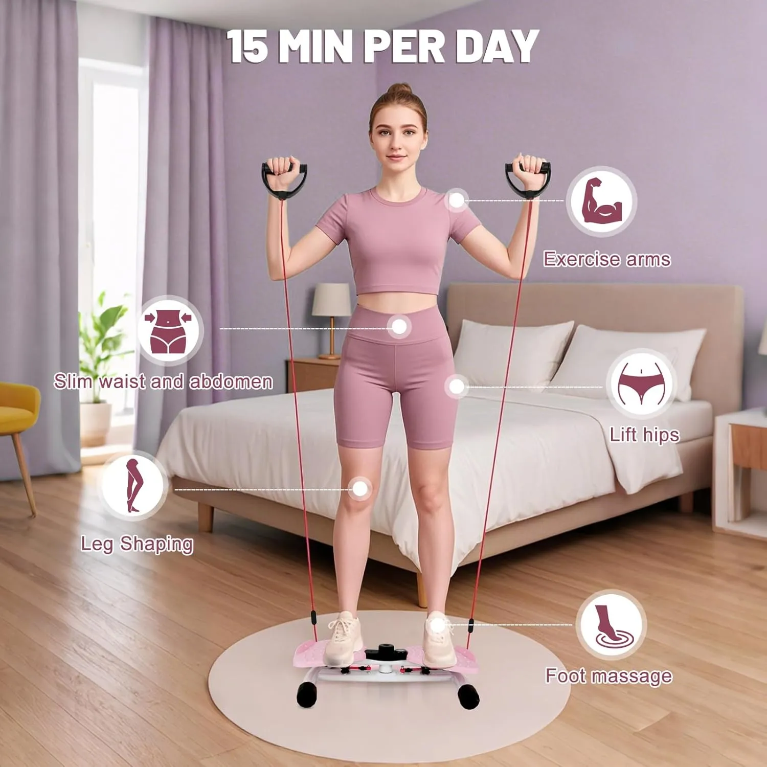 Waist Twisting Machine, Ab Twister Board for Exercise, Noiseless Exercise Waist Twister for Home Gym Equipment, 330 lbs Capacity | Track Time, Reps, Calories with Digital Display