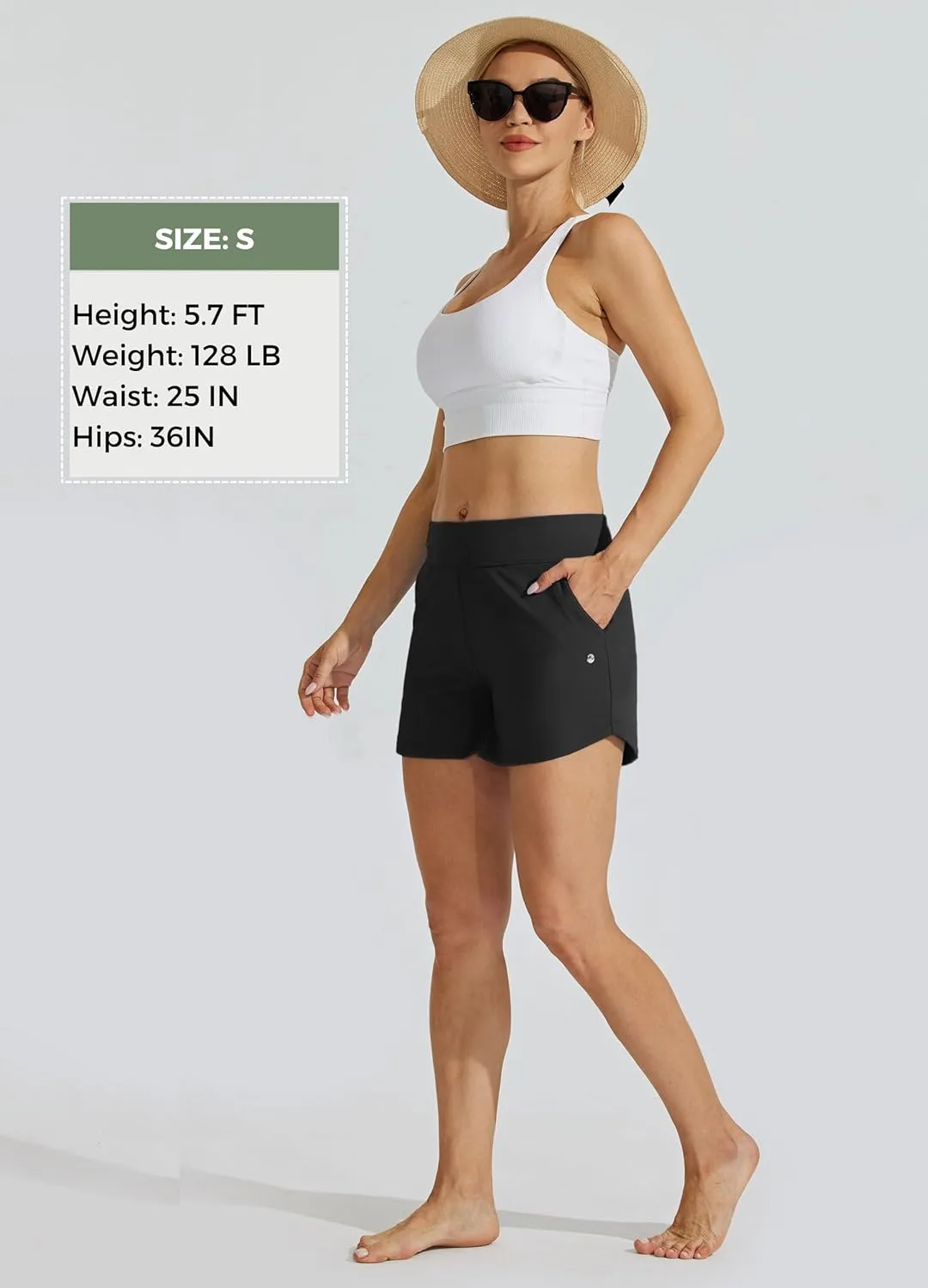 Willit Women's Swim Board Shorts Swimming Bottoms Tummy Control Beach Shorts with Liner