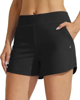 Willit Women's Swim Board Shorts Swimming Bottoms Tummy Control Beach Shorts with Liner
