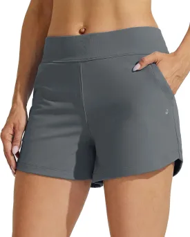 Willit Women's Swim Board Shorts Swimming Bottoms Tummy Control Beach Shorts with Liner