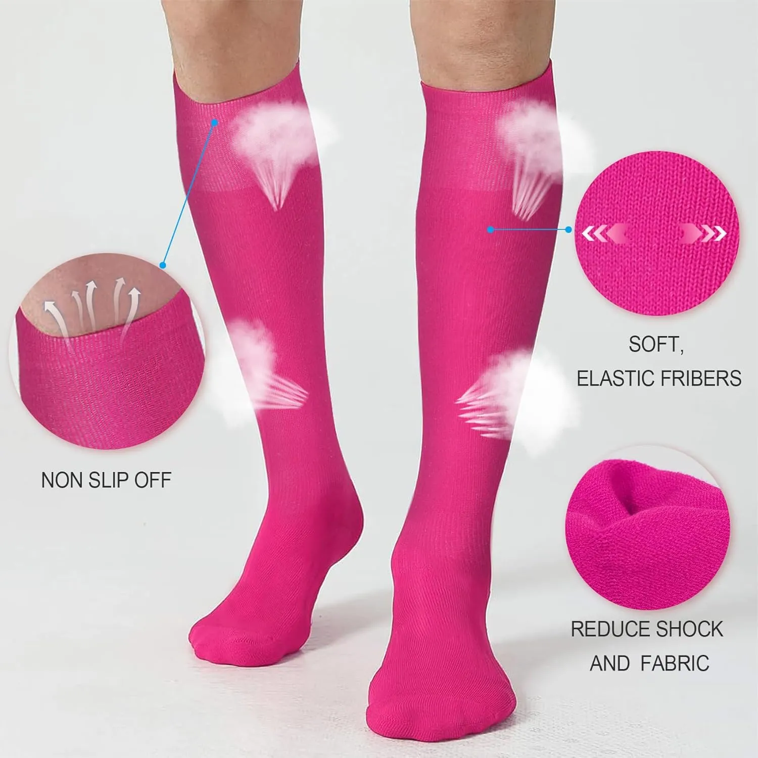 XZQTIVE Baseball Soccer Softball Socks for Youth Adult Solid Colors Socks for Boy Girl