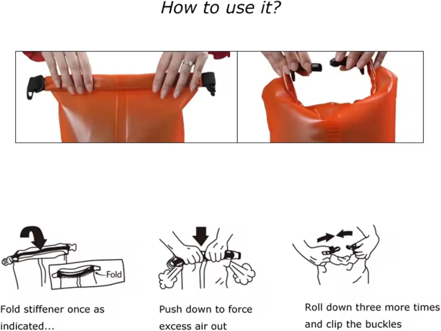 YOUGLE Dry Bag Waterproof for Women Men Roll Top Waterproof Backpack Sack Keeps Gear Dry for Kayaking Rafting Boating Swimming Camping Hiking Beach Fishing (Orange)